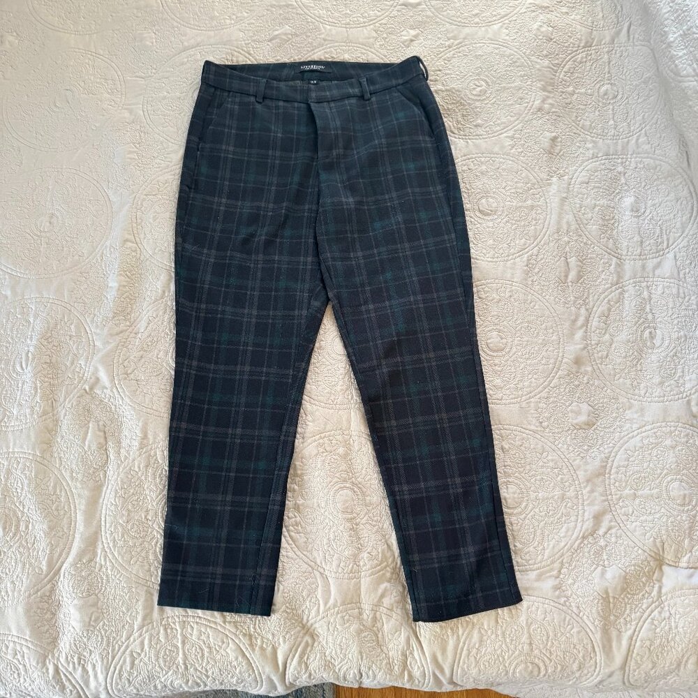 Plaid knit trouser